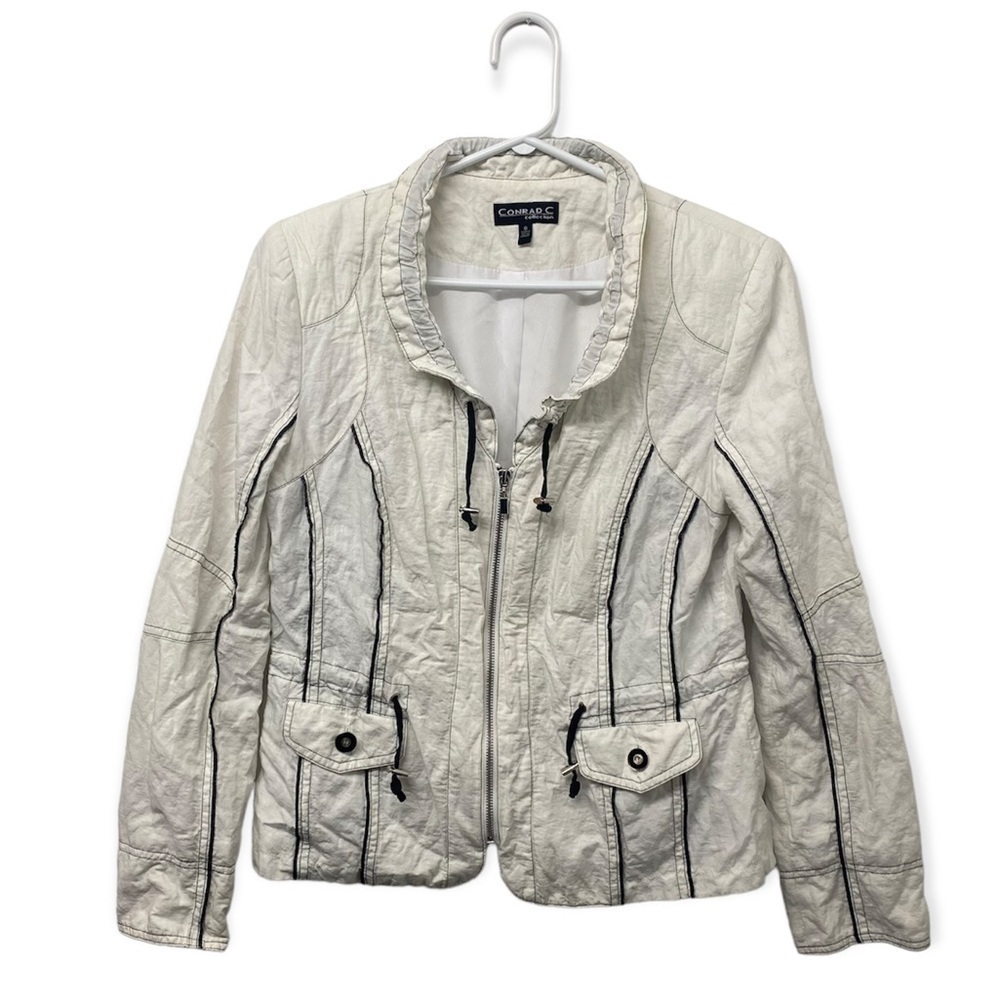 Conrad C Collection White and Black Women Jacket made in Canada size 8.